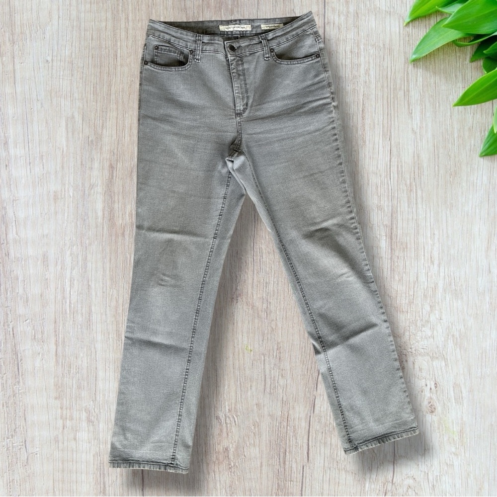 Jones New York Lexington Straight Leg Grey Jeans Size 12